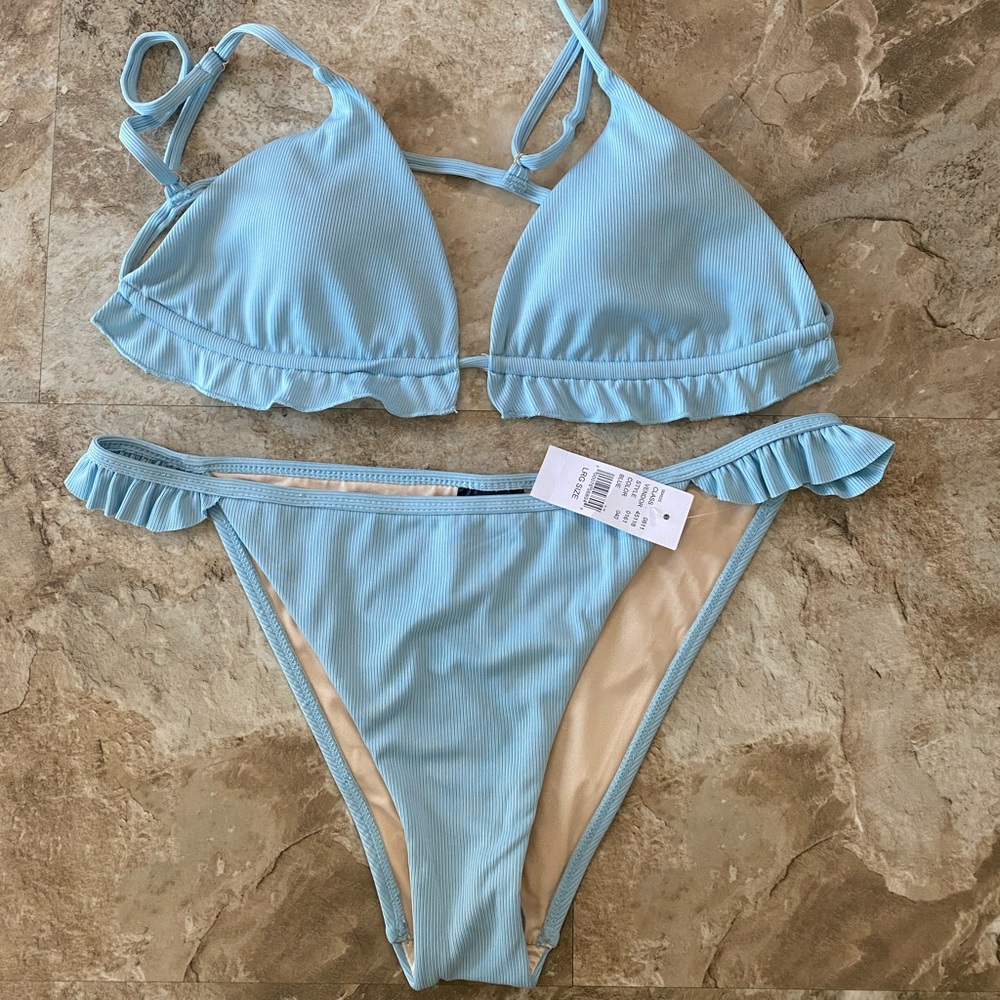 Pacsun Light Blue Ruffle Bikini